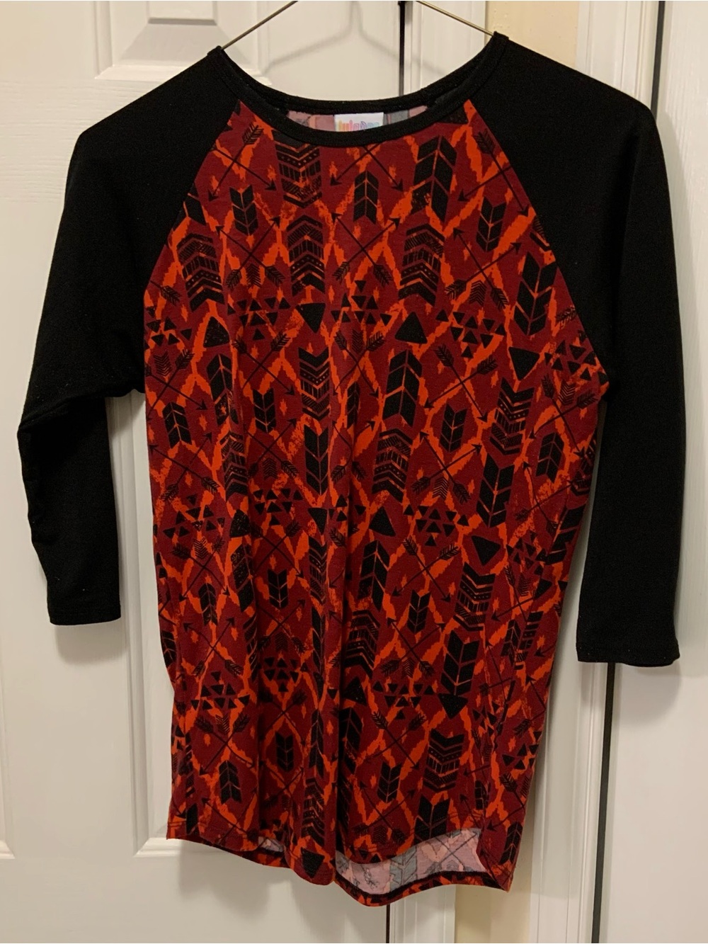 Women’s Shirt - Red & Black Patterned Top